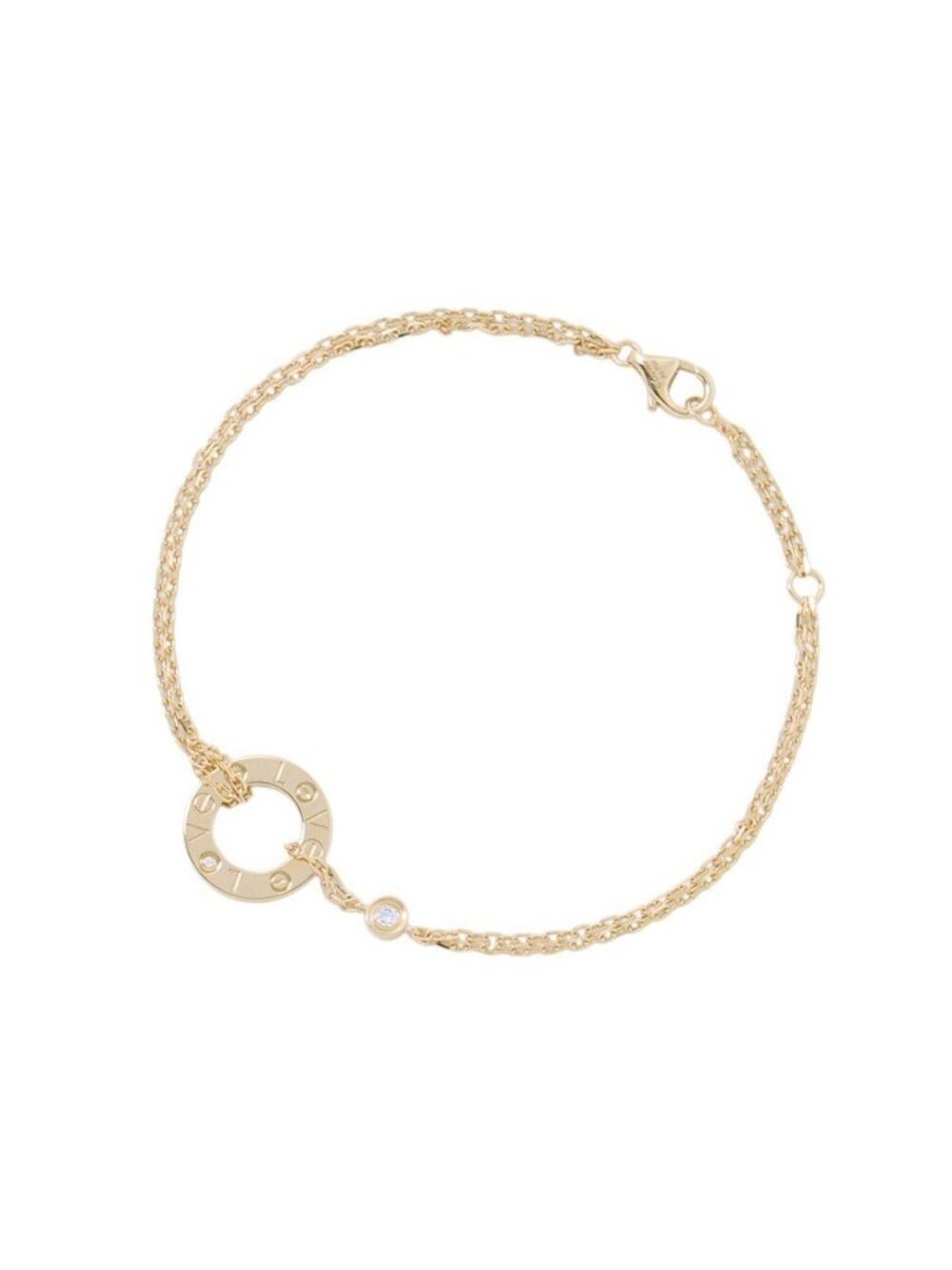 Cartier Bracelet Love Diamond 18k Yellow Gold Circle Chain